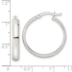QE15860 Sterling Silver Polished Hoop Earrings