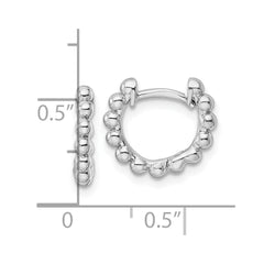 QE15952 Sterling Silver RH Beaded Hoop Earrings