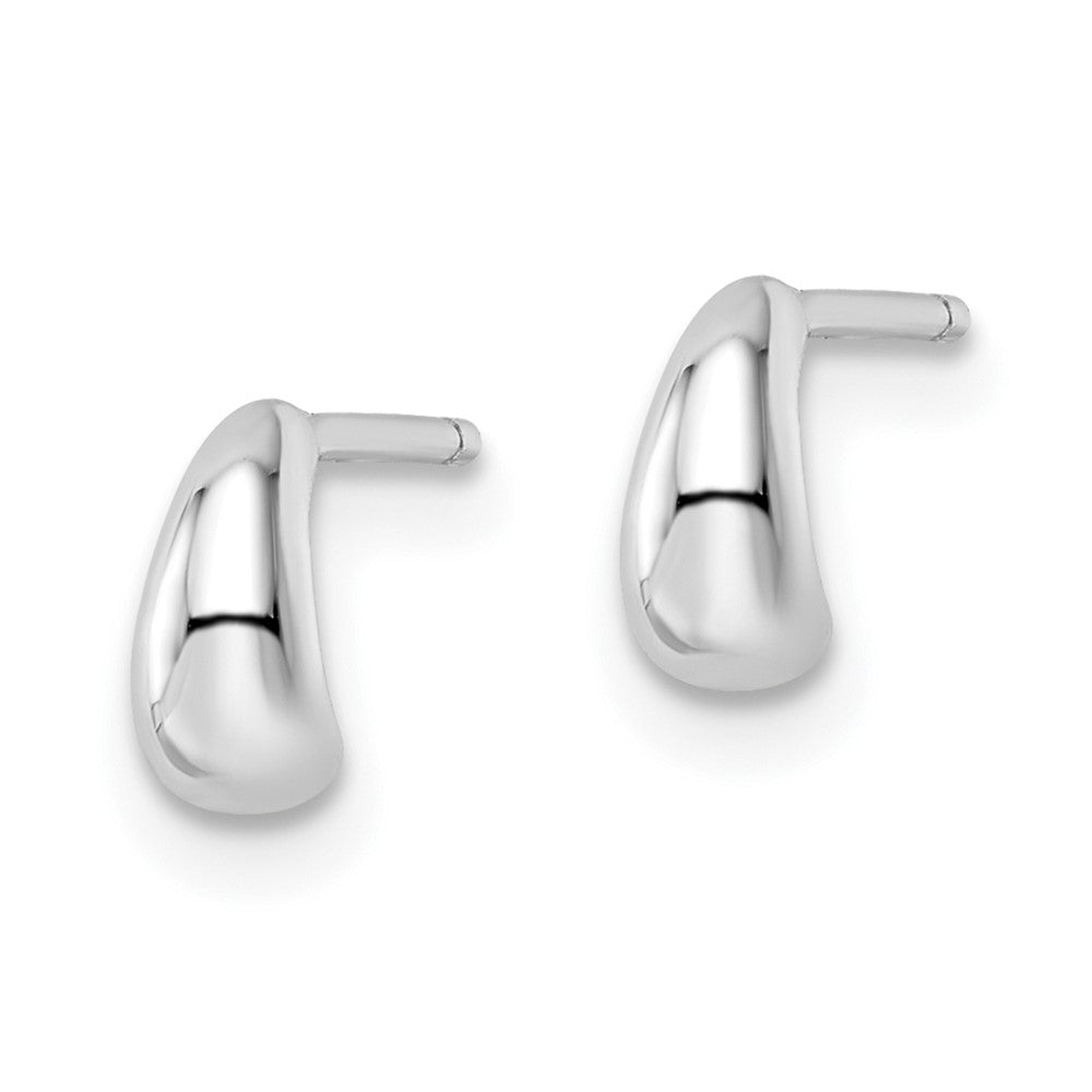 QE15971 Sterling Silver Rhodium-plated Polished Hoop Post Earrings