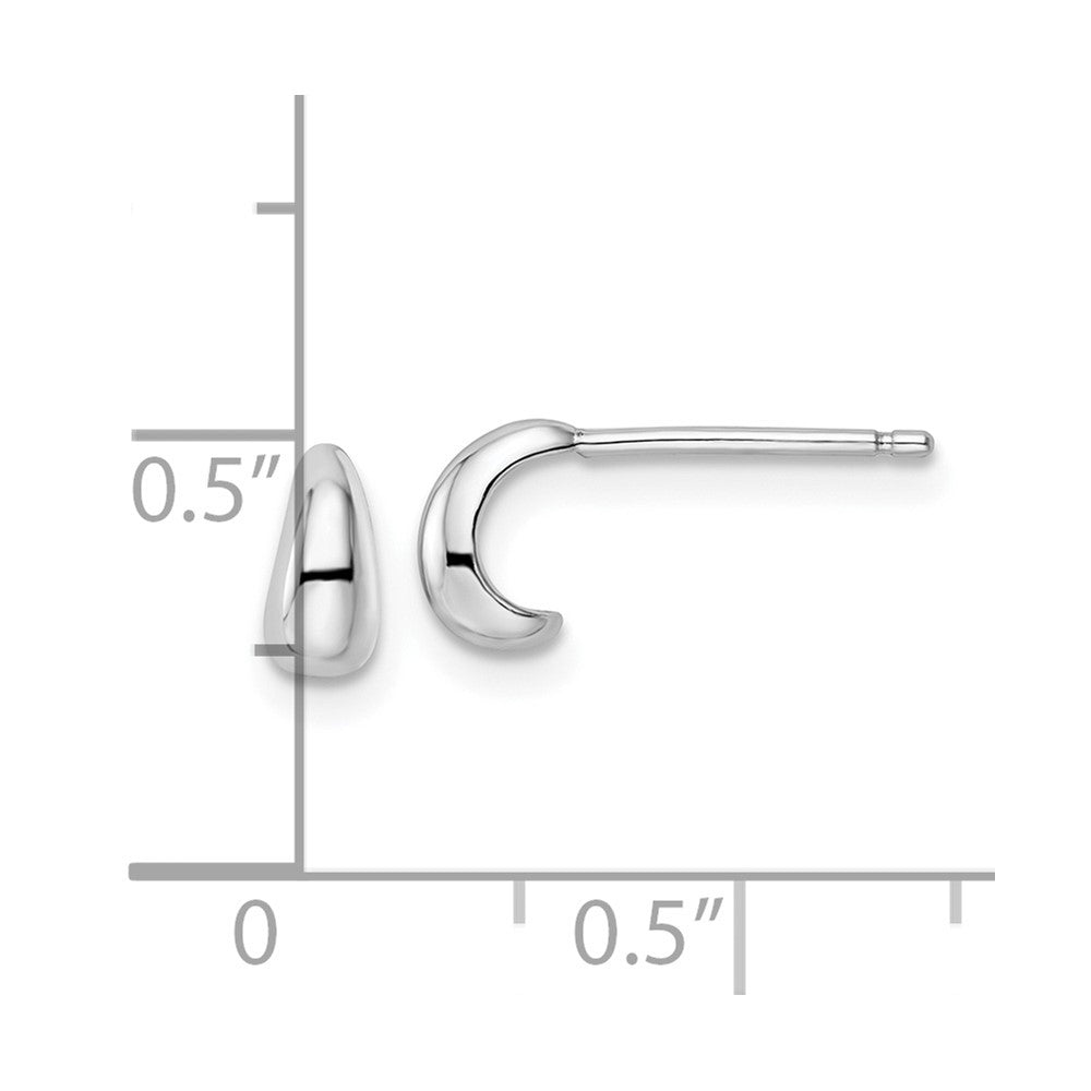 QE15971 Sterling Silver Rhodium-plated Polished Hoop Post Earrings