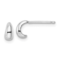 QE15971 Sterling Silver Rhodium-plated Polished Hoop Post Earrings