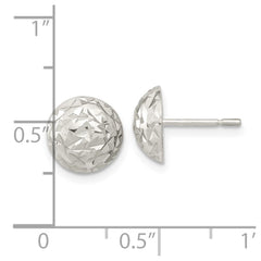 QE15997 Sterling Silver Polished D/C Textured Post Earrings