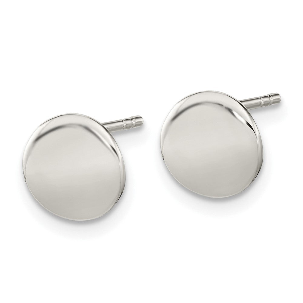 QE16000 Sterling Silver Polished Flat Circle Post Earrings