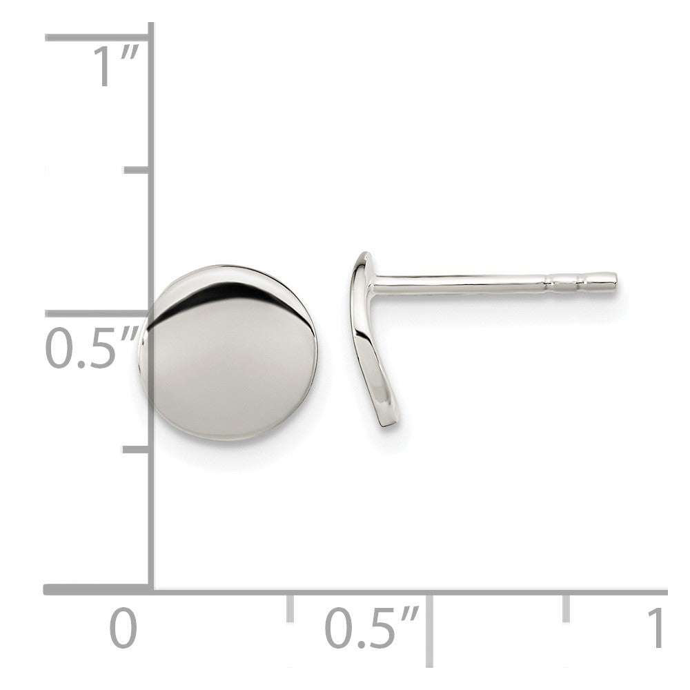 QE16000 Sterling Silver Polished Flat Circle Post Earrings