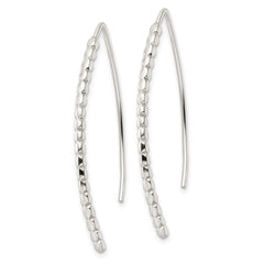 QE16040 Sterling Silver Polished & Textured Threader Earrings