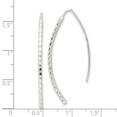 QE16040 Sterling Silver Polished & Textured Threader Earrings