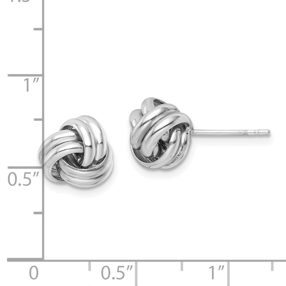 QE16416 Sterling Silver Rhodium-plated Post Love Knot Earrings