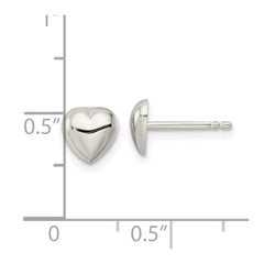 QE16420 Sterling Silver Polished Heart Post Earrings