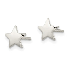 QE16473 Sterling Silver Polished Star Post Earrings