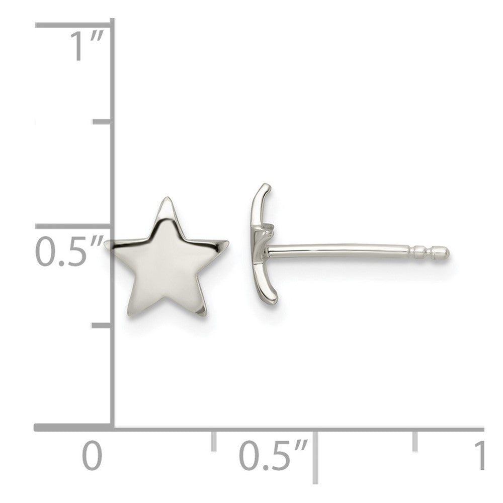 QE16473 Sterling Silver Polished Star Post Earrings