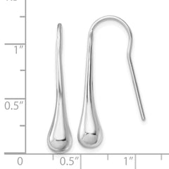 QE16749 Sterling Silver Polished Rhodium-plated Teardrop Earrings