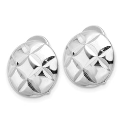 QE16924 Sterling Silver Rhodium-plated D/C Circle Non-Pierced Earrings