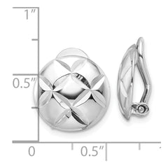 QE16924 Sterling Silver Rhodium-plated D/C Circle Non-Pierced Earrings