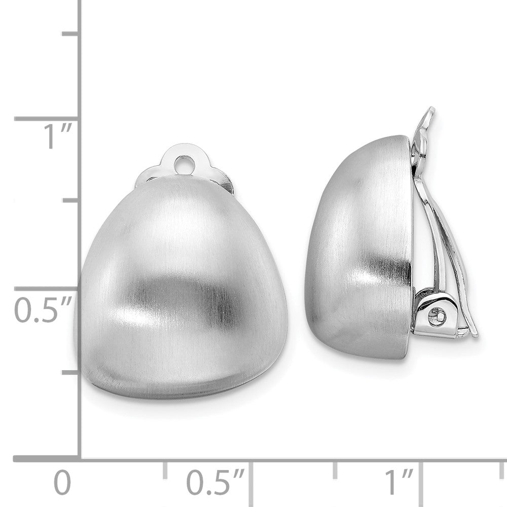 QE16927 Sterling Silver Rhodium-plated Satin Non-Pierced Earrings