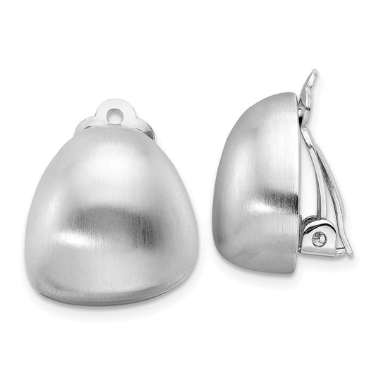 QE16927 Sterling Silver Rhodium-plated Satin Non-Pierced Earrings