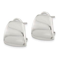QE16934 Sterling Silver Polished Omega Back Earrings