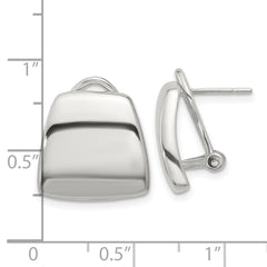 QE16934 Sterling Silver Polished Omega Back Earrings