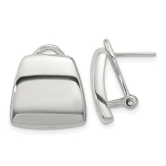 QE16934 Sterling Silver Polished Omega Back Earrings