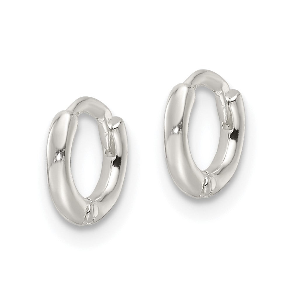 QE16962 Sterling Silver Polished Hinged Hoop Earrings