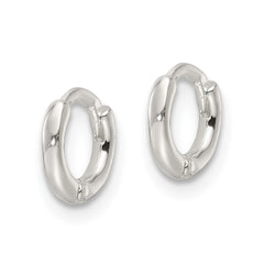 QE16962 Sterling Silver Polished Hinged Hoop Earrings