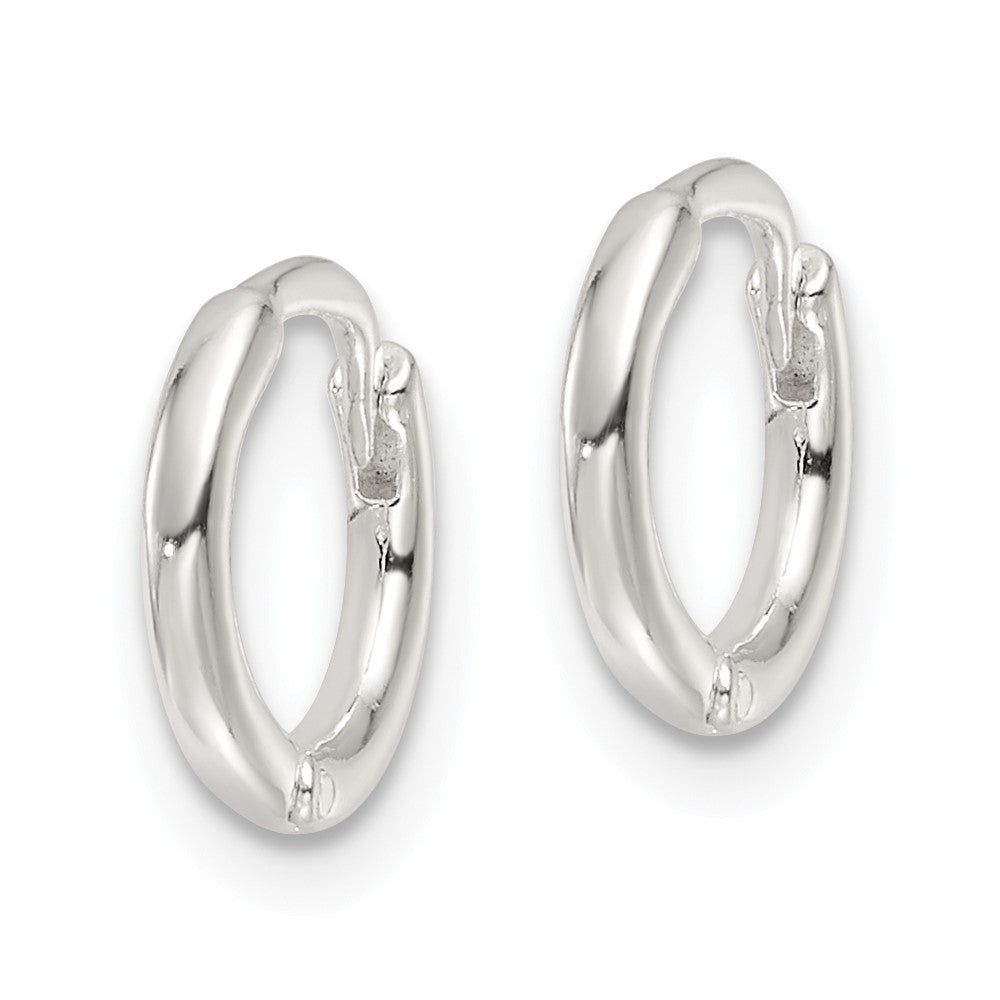 QE16963 Sterling Silver Polished Hinged Hoop Earrings
