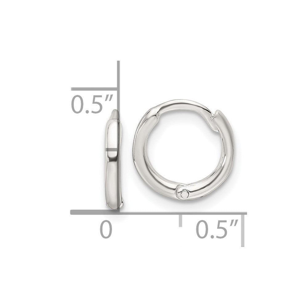 QE16963 Sterling Silver Polished Hinged Hoop Earrings