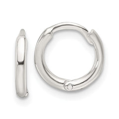 QE16963 Sterling Silver Polished Hinged Hoop Earrings
