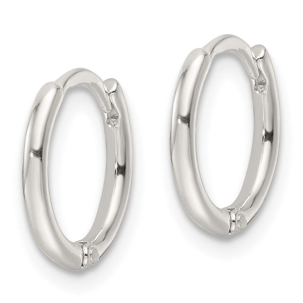 QE16964 Sterling Silver Polished Hinged Hoop Earrings