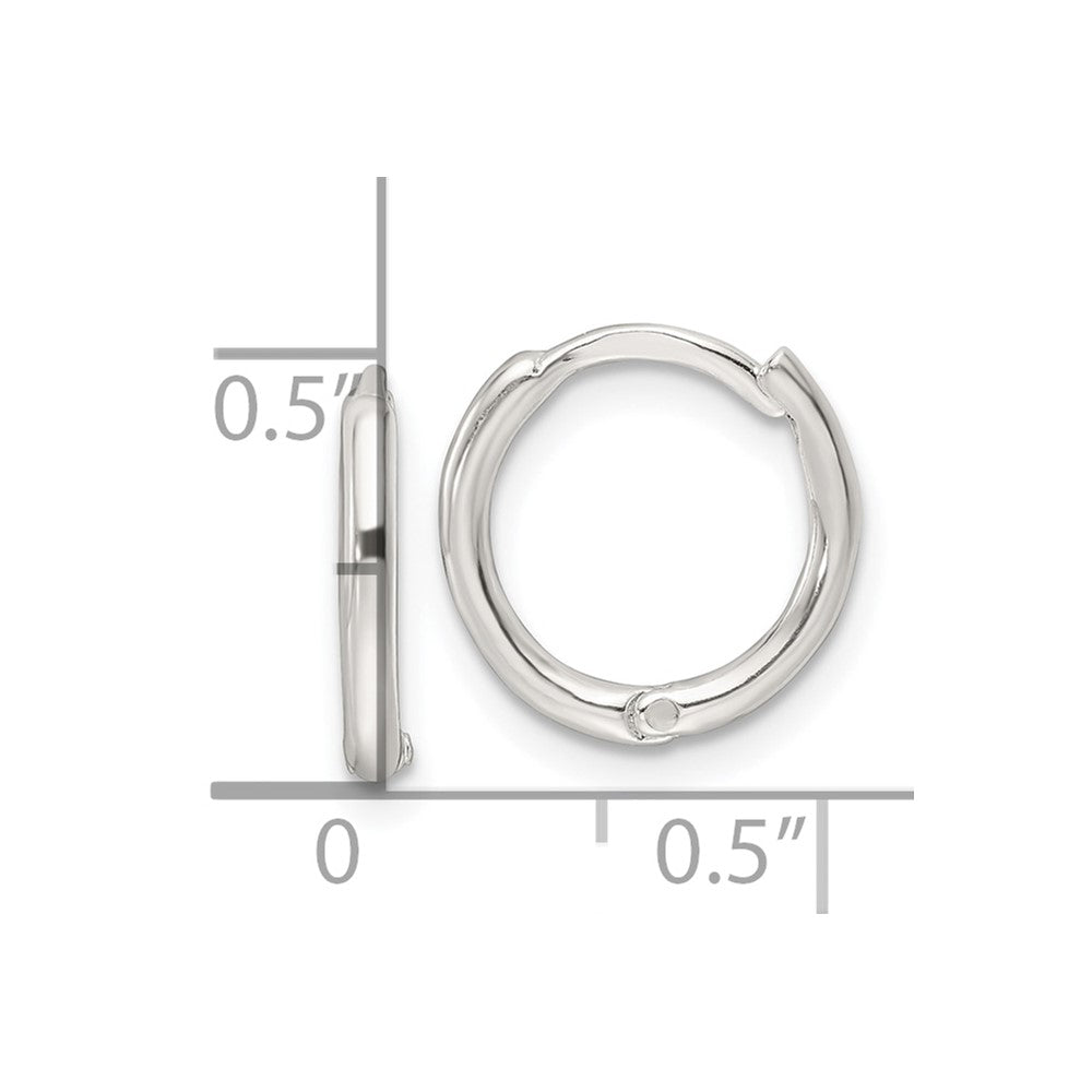 QE16964 Sterling Silver Polished Hinged Hoop Earrings