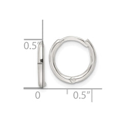 QE16964 Sterling Silver Polished Hinged Hoop Earrings