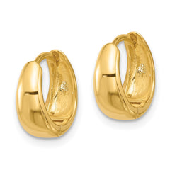 QE16970GP Sterling Silver Gold-tone 12x5mm Huggie Hoop Earrings