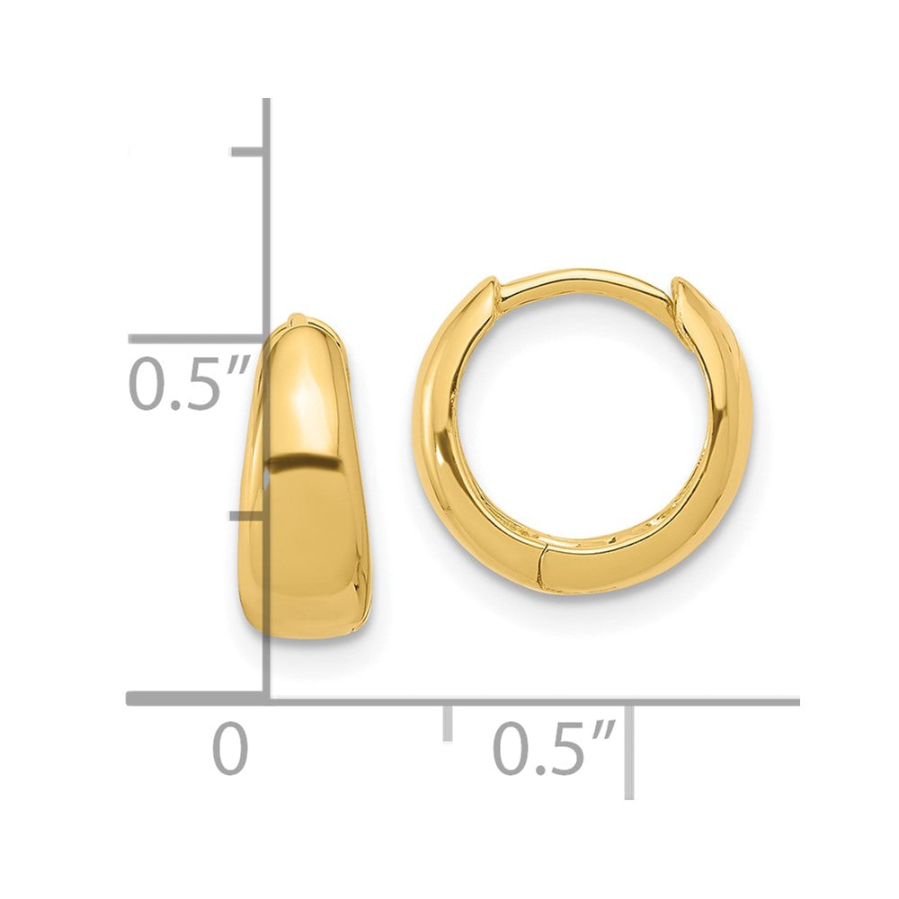 QE16970GP Sterling Silver Gold-tone 12x5mm Huggie Hoop Earrings