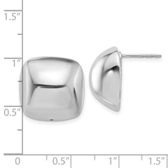 QE17023 Sterling Silver Rhodium-plated Polished Square Post Earrings