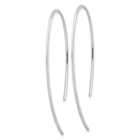 QE17055 Sterling Silver Rhodium-plated Brushed and Lasered Threader Earrings