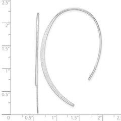 QE17055 Sterling Silver Rhodium-plated Brushed and Lasered Threader Earrings