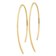 QE17055GP Sterling Silver .50 Micron 18K Gold Plated Brushed and Lasered Threader Earrings