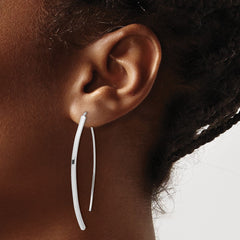QE17061 Sterling Silver Rhodium-plated Polished Threader Bar Earrings