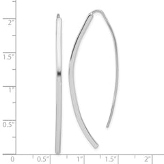 QE17061 Sterling Silver Rhodium-plated Polished Threader Bar Earrings
