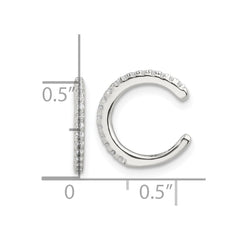 QE17077 Sterling Silver E-Coating Polished CZ Pair of 2 Cuff Earrings
