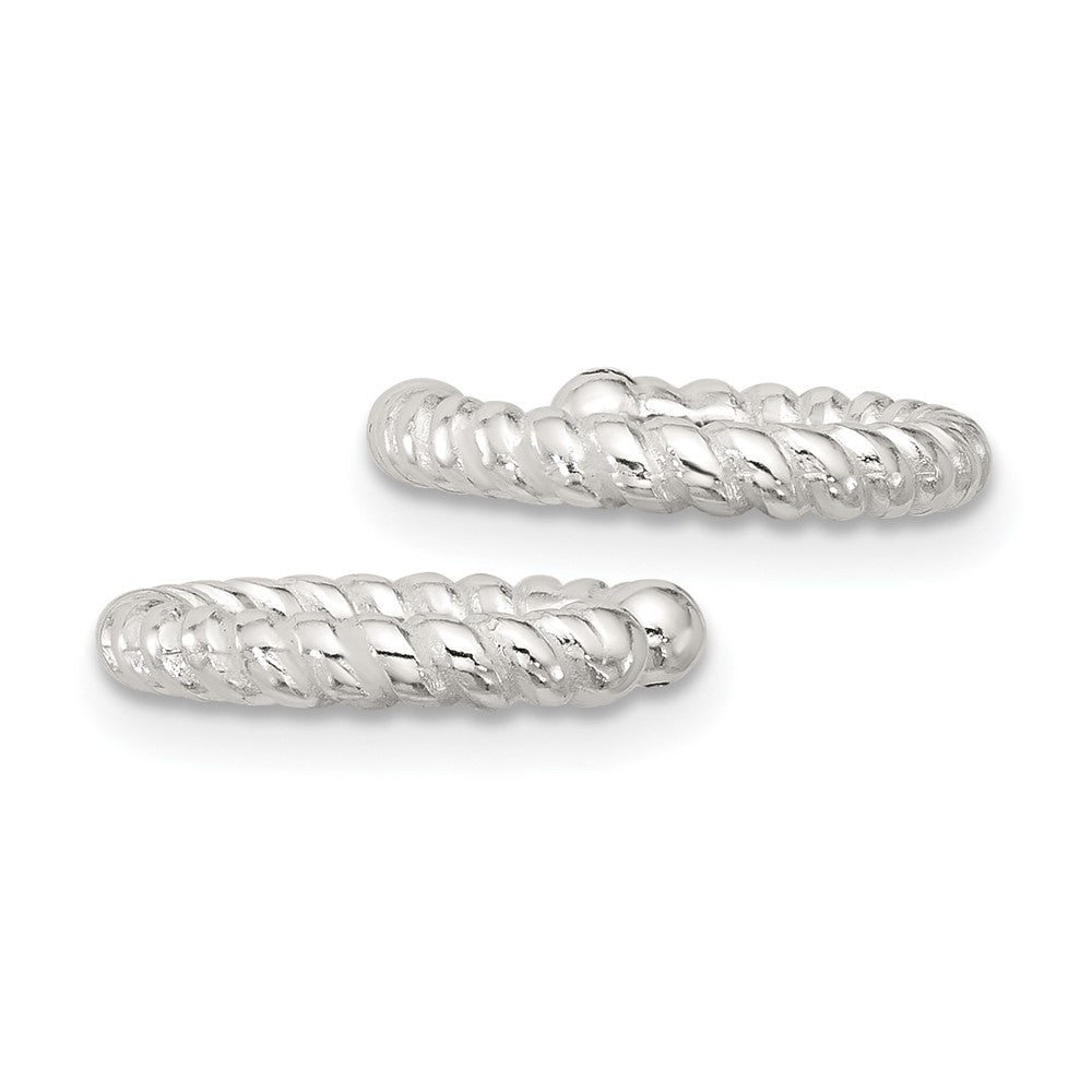 QE17080 Sterling Silver E-Coating Polished Twisted Pair of 2 Cuff Earrings
