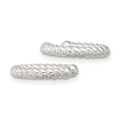 QE17080 Sterling Silver E-Coating Polished Twisted Pair of 2 Cuff Earrings