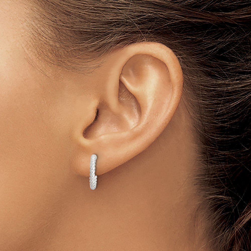 QE17080 Sterling Silver E-Coating Polished Twisted Pair of 2 Cuff Earrings