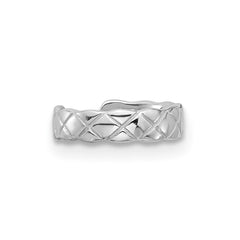 QE17081 Sterling Silver RH-pltd Polished Criss-cross Design Single Cuff Earring