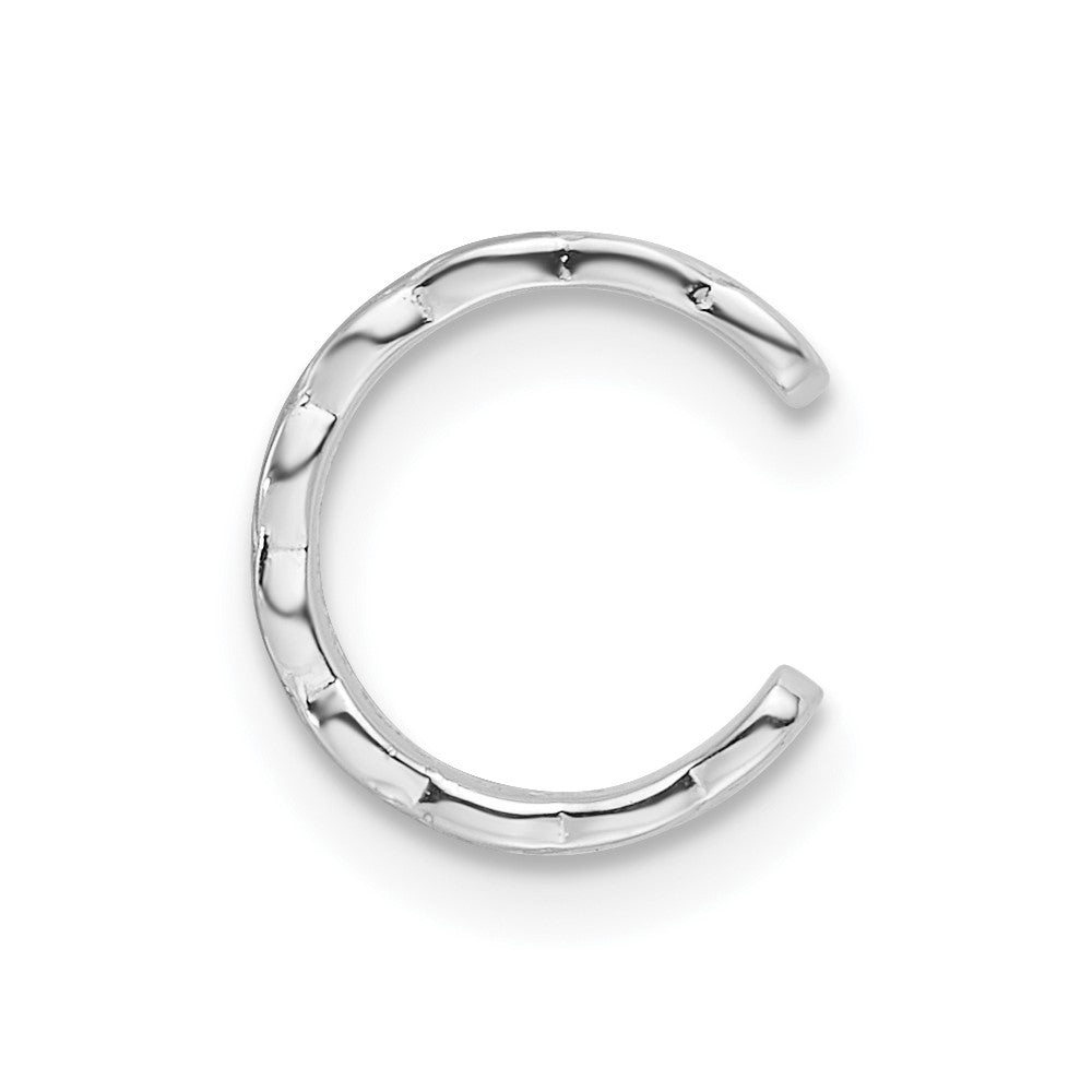 QE17081 Sterling Silver RH-pltd Polished Criss-cross Design Single Cuff Earring