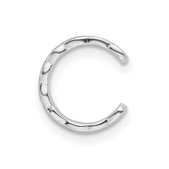 QE17081 Sterling Silver RH-pltd Polished Criss-cross Design Single Cuff Earring