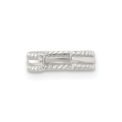 QE17085 Sterling Silver E-coated Polished & Twisted Edges Single Cuff Earring