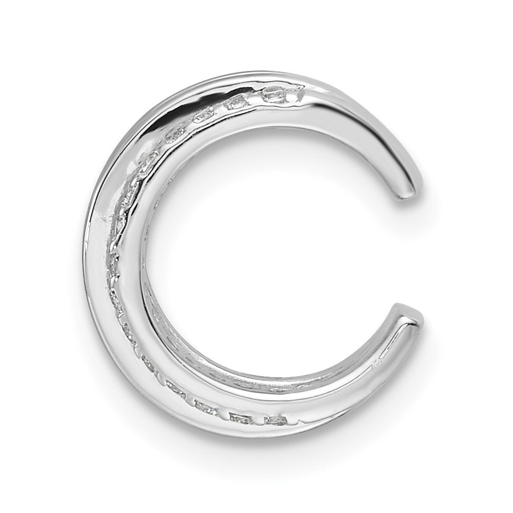 QE17088 Sterling Silver Rhodium-plated Polished 4 Row CZ Single Cuff Earring