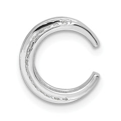 QE17088 Sterling Silver Rhodium-plated Polished 4 Row CZ Single Cuff Earring