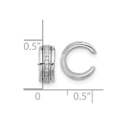QE17096 Sterling Silver Rhodium-plated Polished CZ Pair of 2 Cuff Earrings