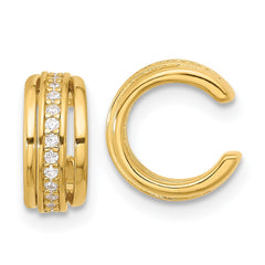QE17096GP Sterling Silver Gold-plated Polished CZ Pair of 2 Cuff Earrings
